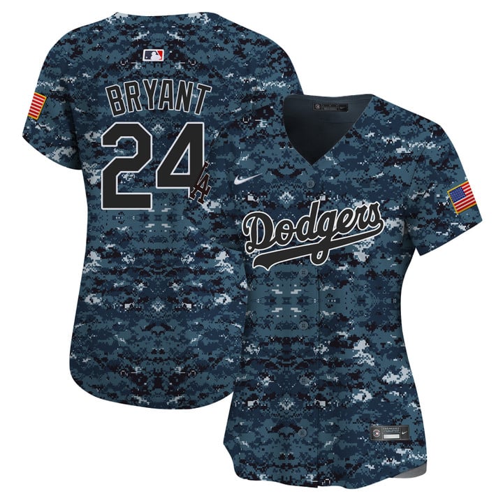 Women Los Angeles Dodgers #24 Bryant Camo Stitched 2025 Jersey style 3